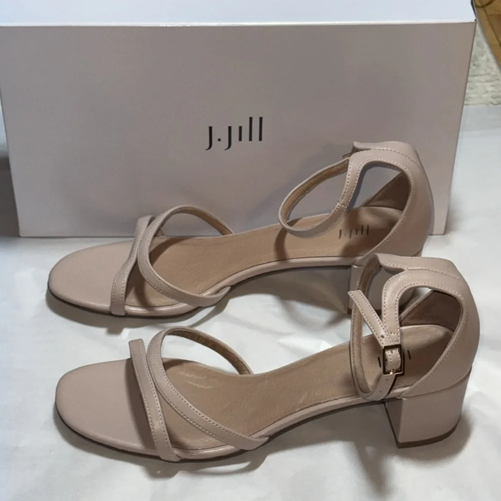 J. Jill Schu226261 Chablis ankle strap leather block heel sandals Sz 8.5 new‎